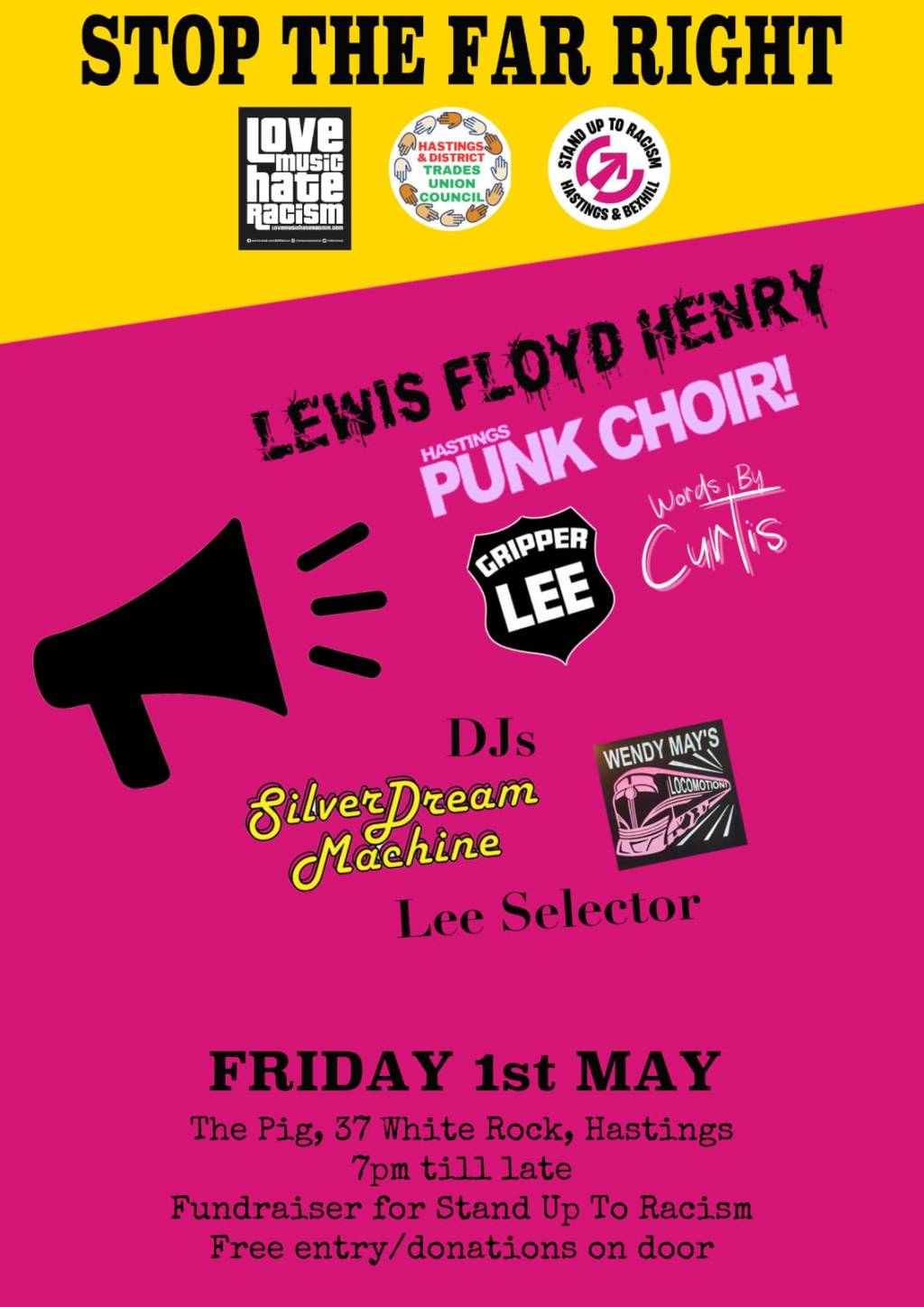 Love Music Hate Racism Friday 1st&nbsp;May